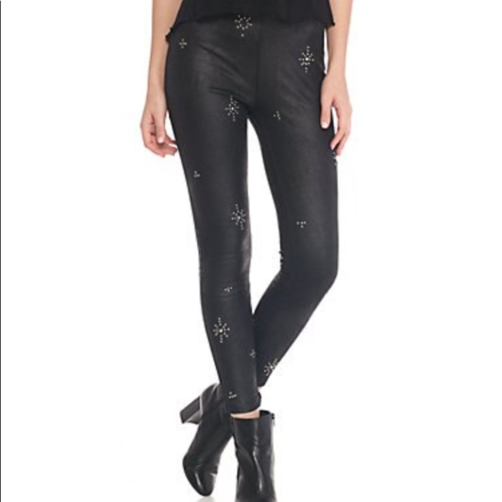 Free People Embellished Vegan Skinny Pant Black - Picture 8 of 12